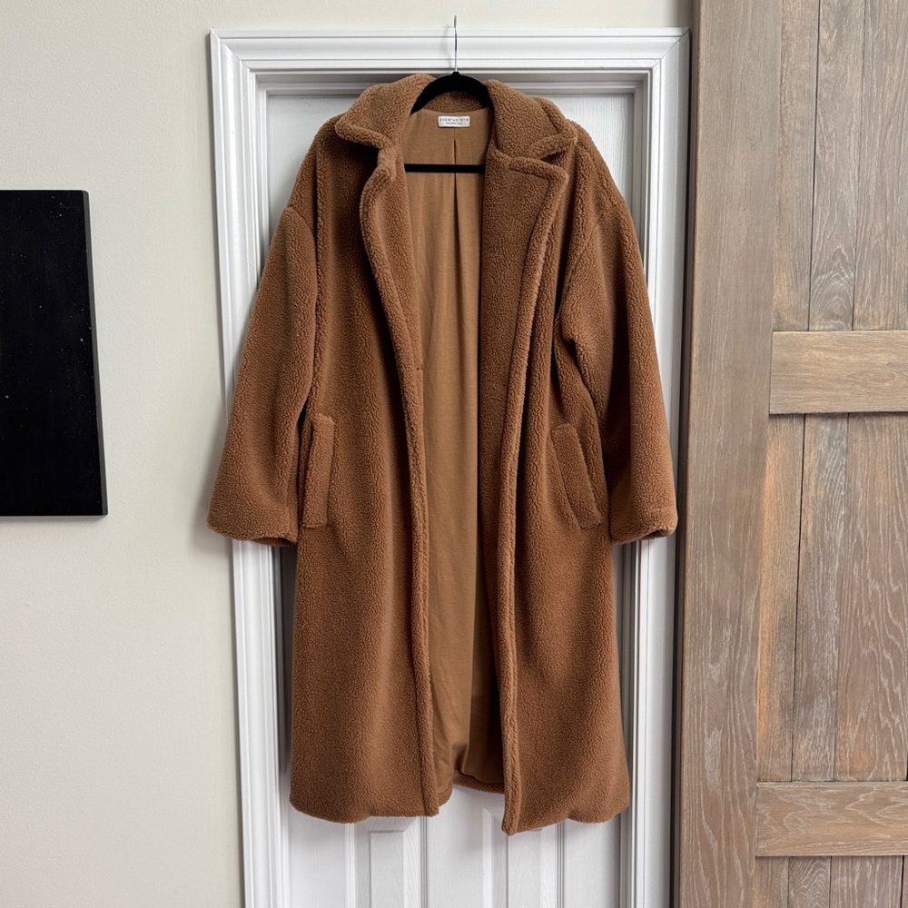 Paper Crane Brown Teddy Coat
